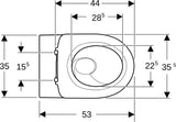 Geberit Acanto Wand-WC Set mit TurboFlush, KeraTect und WC-Sitzring, Tiefspüler, 53 cm