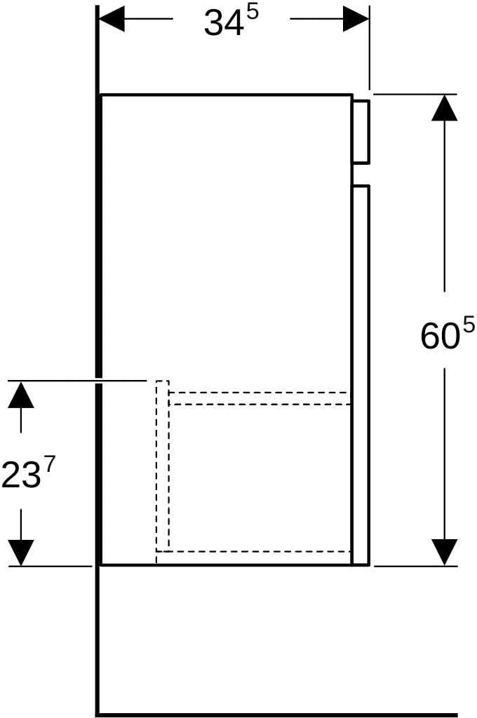 GEBERIT Renova Plan Unterschrank für Handwaschbecken, 1 Tür, Nussbaum hickory hell, 38,4 cm