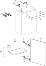 Geberit Acanto Unterschrank für Handwaschbecken, 1 Tür, weiß hochglänzend, 44,5 cm