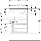 Geberit Renova Plan Set Doppelmöbelwaschtisch 130 cm mit Unterschrank Nussbaum hickory hell