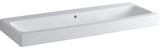 Geberit iCon Doppelwaschtisch 120 cm weiß, 2 Hahnlöcher, mit Überlauf, wandmontiert