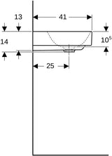Geberit ONE Waschtisch 60x48 cm weiß KeraTect ohne Hahnloch ohne Überlauf