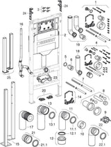 Geberit Duofix Element für Wand-WC 112 cm mit Sigma UP-Spülkasten 12 cm – 12 Stück