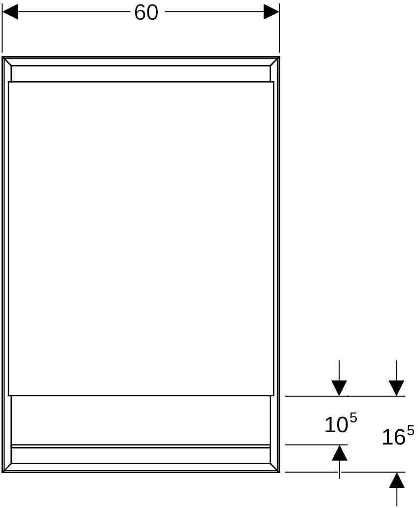 Geberit ONE Spiegelschrank mit ComfortLight, 1 Tür links, 60x90x15 cm, Aluminium eloxiert