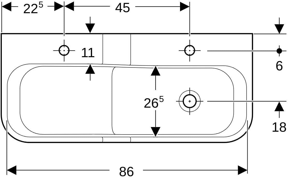 GEBERIT Bambini Spiel- und Waschlandschaft 900 mm mit 2 Waschplätzen, grün