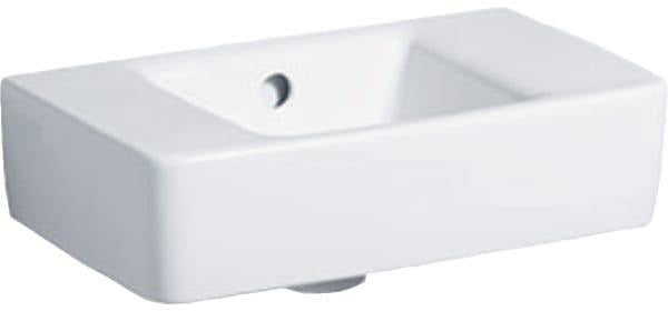 Geberit Renova Compact Handwaschbecken 40x25 cm ohne Hahnloch mit Überlauf weiß