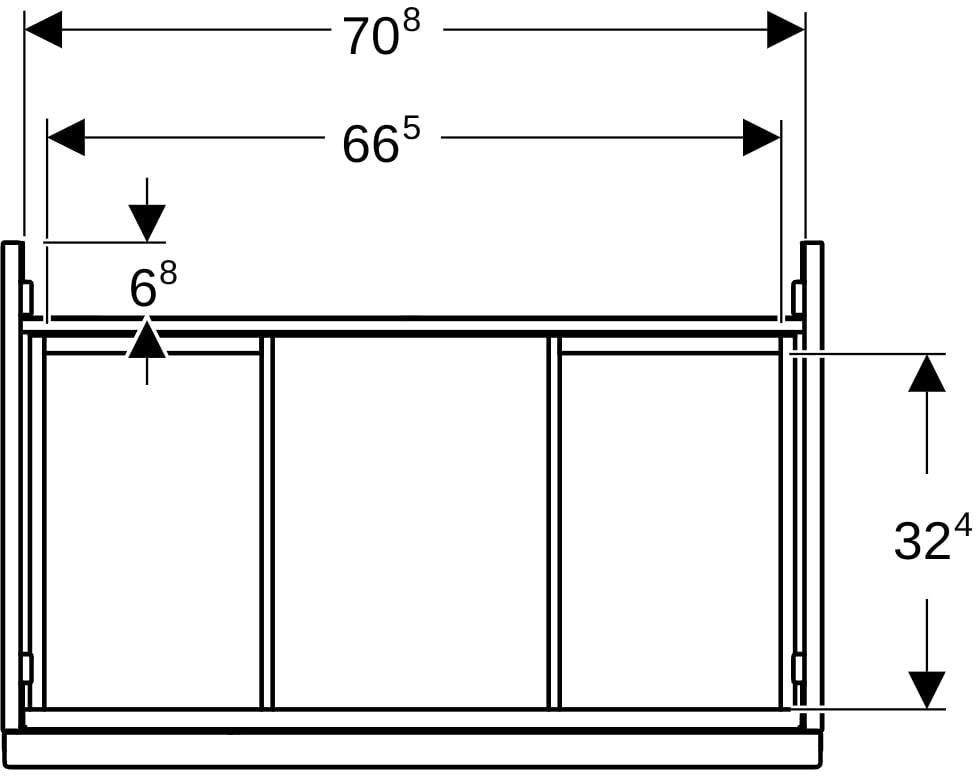Geberit Acanto Waschtischunterschrank 75 cm Nussbaum mit Schublade & Innenschublade