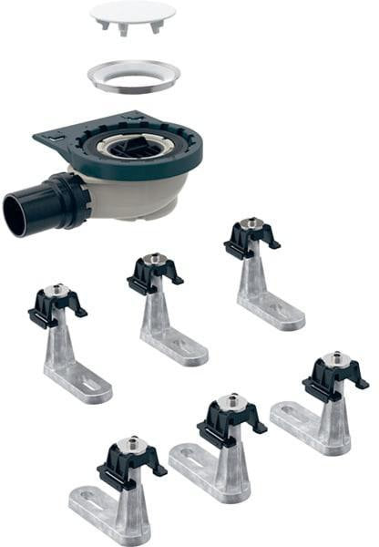 Geberit Duschwannenablauf mit 4 Füßen für Setaplano, Sperrwasserhöhe 50 mm, d50