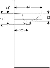 Geberit Smyle Waschtisch eckig 90x48 cm mit Hahnloch und Überlauf in Weiß