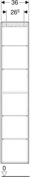 GEBERIT ONE Hochschrank 36 cm, 1 Tür, weiß hochglänzend, wandhängend, Soft-Close