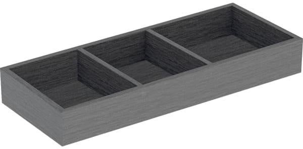 GEBERIT VariForm Schubladeneinsatz H-Unterteilung – dunkelgrau, melaminbeschichtet, 18 x 5,7 x 37,3 cm