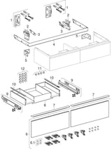 Geberit iCon Unterschrank für Doppelwaschtisch, 2 Schubladen, 118,4 cm, weiß hochglänzend