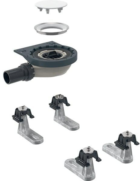 Geberit Duschwannenablauf für Setaplano – Sperrwasserhöhe 30 mm, DN 40, mit 4 Füßen