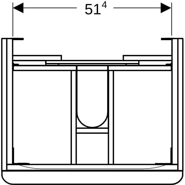 Geberit Smyle Unterschrank für Waschtisch eckig mit 2 Schubladen 118,4 cm sandgrau