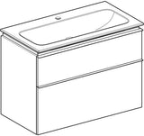 Geberit iCon Waschtischset 90 cm mit Unterschrank, 2 Schubladen, weiß hochglanz