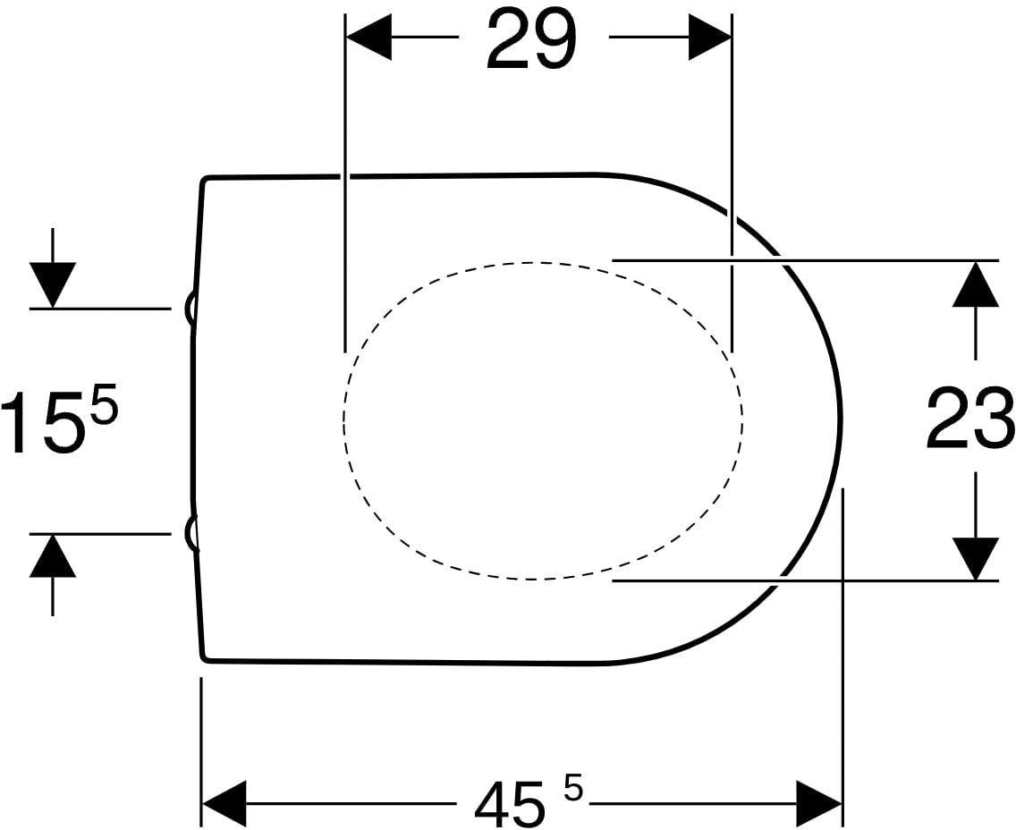 GEBERIT iCon WC-Sitz mit Deckel in Weiß – Duroplast, Edelstahl-Scharniere, Montage von oben