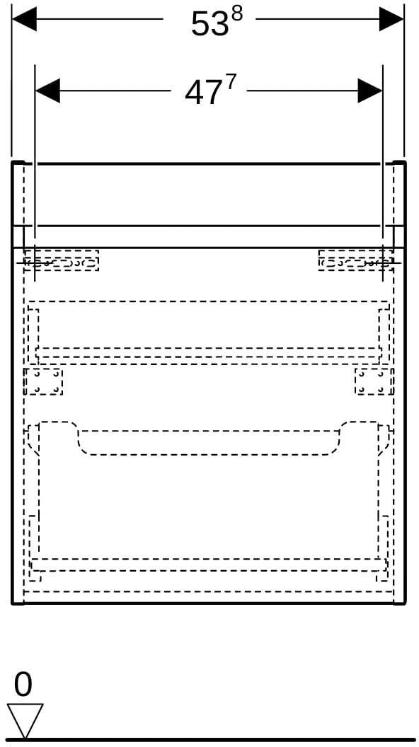 Geberit Renova Plan Unterschrank für Möbelwaschtisch, 1 Schublade, Nussbaum hickory hell, 53,8 cm
