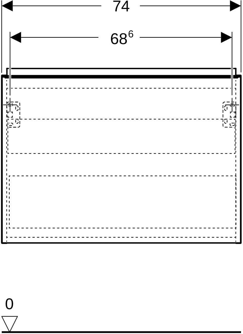 Geberit Acanto Waschtischunterschrank 75 cm Nussbaum mit Schublade & Innenschublade