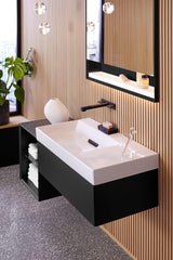 Geberit ONE Waschtisch 90x48 cm CleanDrain, Ablage rechts, ohne Hahnloch, KeraTect weiß