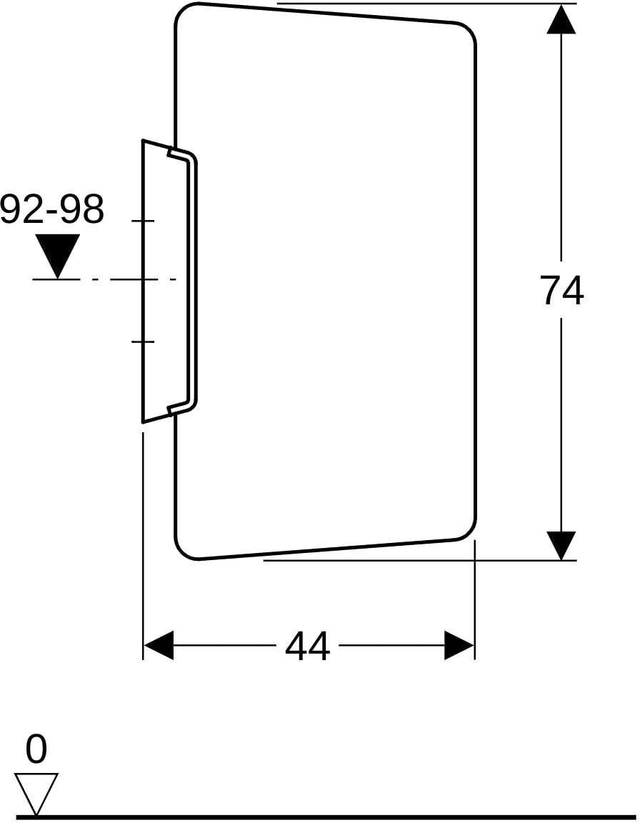 Geberit Basic Urinaltrennwand Kunststoff weiß-alpin 44 cm x 74 cm mit Befestigungsmaterial