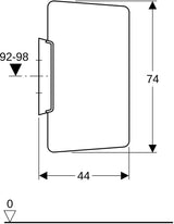 Geberit Basic Urinaltrennwand Kunststoff weiß-alpin 44 cm x 74 cm mit Befestigungsmaterial