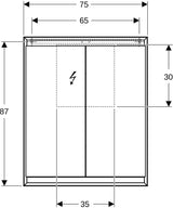 Geberit ONE Spiegelschrank mit ComfortLight, 2 Türen, 75x90x15cm, weiß