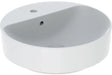 Geberit VariForm Aufsatzwaschtisch rund 45 cm mit Hahnloch und Überlauf, weiß KeraTect