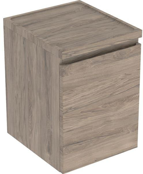 Geberit Renova Plan Seitenschrank Nussbaum Hickory 40 cm mit Schublade und Selbsteinzug