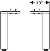 Geberit Set Füße schmal 2 St. – Höhenverstellbar, Hochglanz Verchromt, 15 cm
