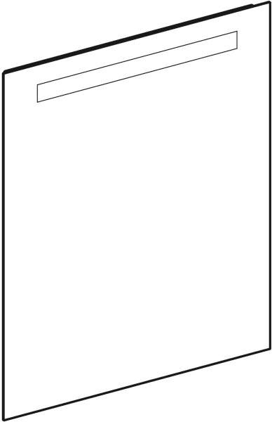 Geberit Option Basic Lichtspiegel eckig 50x70cm mit LED-Beleuchtung oben, Aluminium eloxiert
