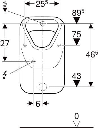 Geberit Urinal ALIVIO Wand-Tiefspüler mit Spülrand und verdeckter Befestigung in Weiß