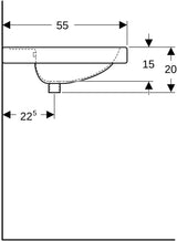 Geberit Preciosa Waschtisch 100x55 cm mit Ablagefläche, ohne Hahnloch, weiß