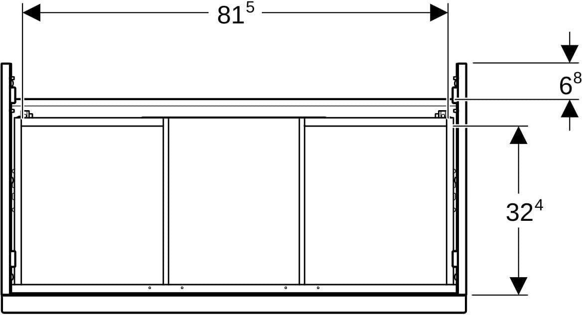 Geberit iCon Waschtischunterschrank 88,8 cm, 2 Schubladen, weiß hochglanz – wandhängend, vormontiert