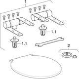 Geberit Cassini WC-Sitz mit Absenkautomatik – Weiß, Edelstahl-Scharniere, Duroplast