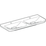 Geberit Doppelwaschtisch MYDAY 1300x480mm ohne Überlauf mit Hahnloch weiß KeraTect