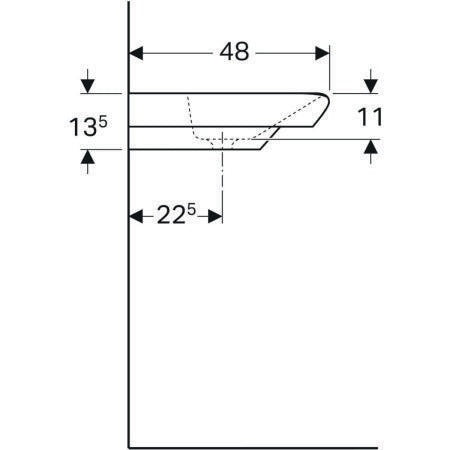 Geberit Waschtisch MYDAY 800x480mm ohne Überlauf mit Hahnloch weiß KeraTect