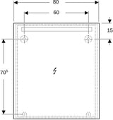 Geberit Option Basic Lichtspiegel eckig 50x70cm mit LED-Beleuchtung oben, Aluminium eloxiert