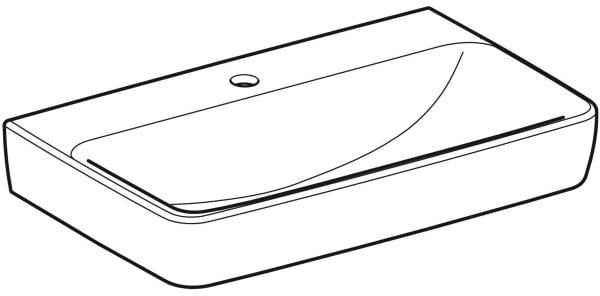 Geberit Renova Compact Waschtisch 65x40 cm mit Hahnloch und Überlauf in Weiß