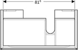 Geberit Xeno2 Unterschrank 88 cm für Waschtisch, greige matt, mit Schublade und LED-Beleuchtung