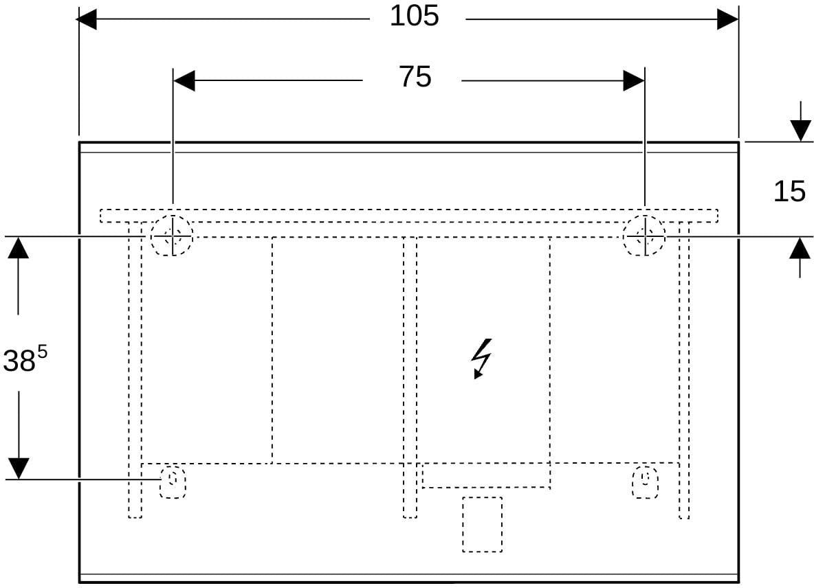 Geberit Option Plus Lichtspiegel 40x70 cm, direkte & indirekte LED-Beleuchtung, Aluminium eloxiert