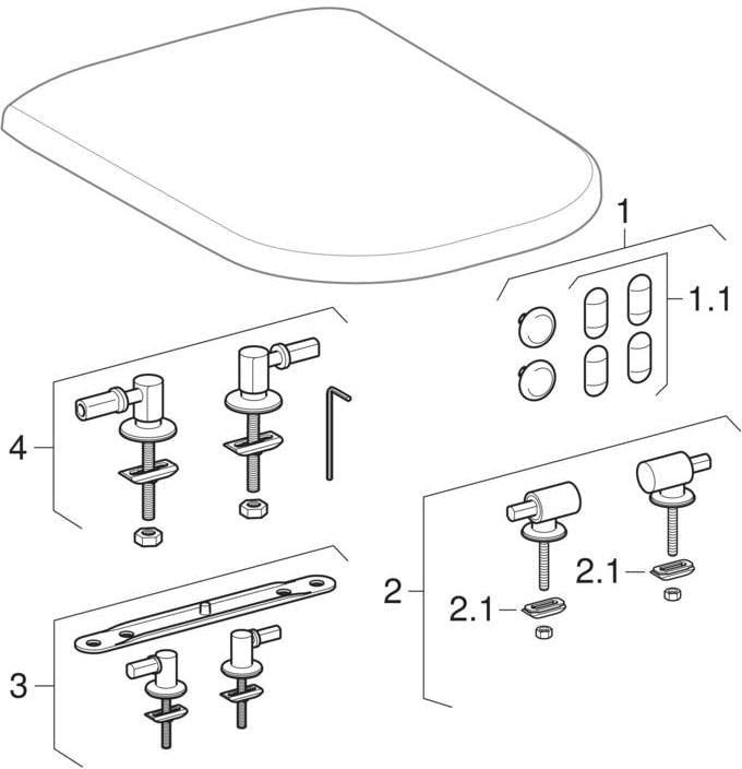 Geberit Smyle WC-Sitz mit Absenkautomatik, weiß – Duroplast, Montage von oben