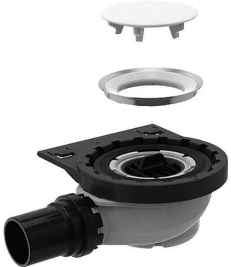 GEBERIT Duschwannenablauf für Setaplano mit Siphonhalter, Sperrwasserhöhe 50 mm, weiß-alpin