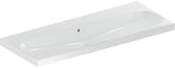 Geberit Acanto Doppelwaschtisch 120x48 cm, ohne Hahnloch, mit Überlauf, weiß – wandmontiert & unterbaufähig