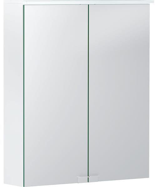 GEBERIT Option Basic Spiegelschrank mit LED-Beleuchtung, 2 Türen, 56 cm, weiß