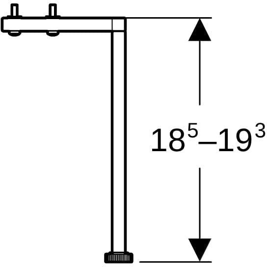 Geberit Set Füße schmal 2 St. – Höhenverstellbar, Hochglanz Verchromt, 15 cm