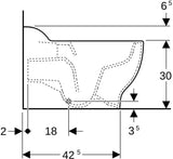 GEBERIT Bambini Stand-WC für Kinder, Tiefspüler Rimfree, H:30cm, weiß