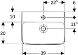 Geberit Renova Plan Handwaschbecken 45x34 cm weiß mit Hahnloch mittig und Überlauf