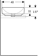 Geberit VariForm Aufsatzwaschtisch oval 55x40 cm, ohne Hahnloch, weiß KeraTect