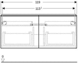 Geberit Acanto Waschtischunterschrank 119 cm, 2 Schubladen + 2 Innenschubladen, Weiß Hochglanz