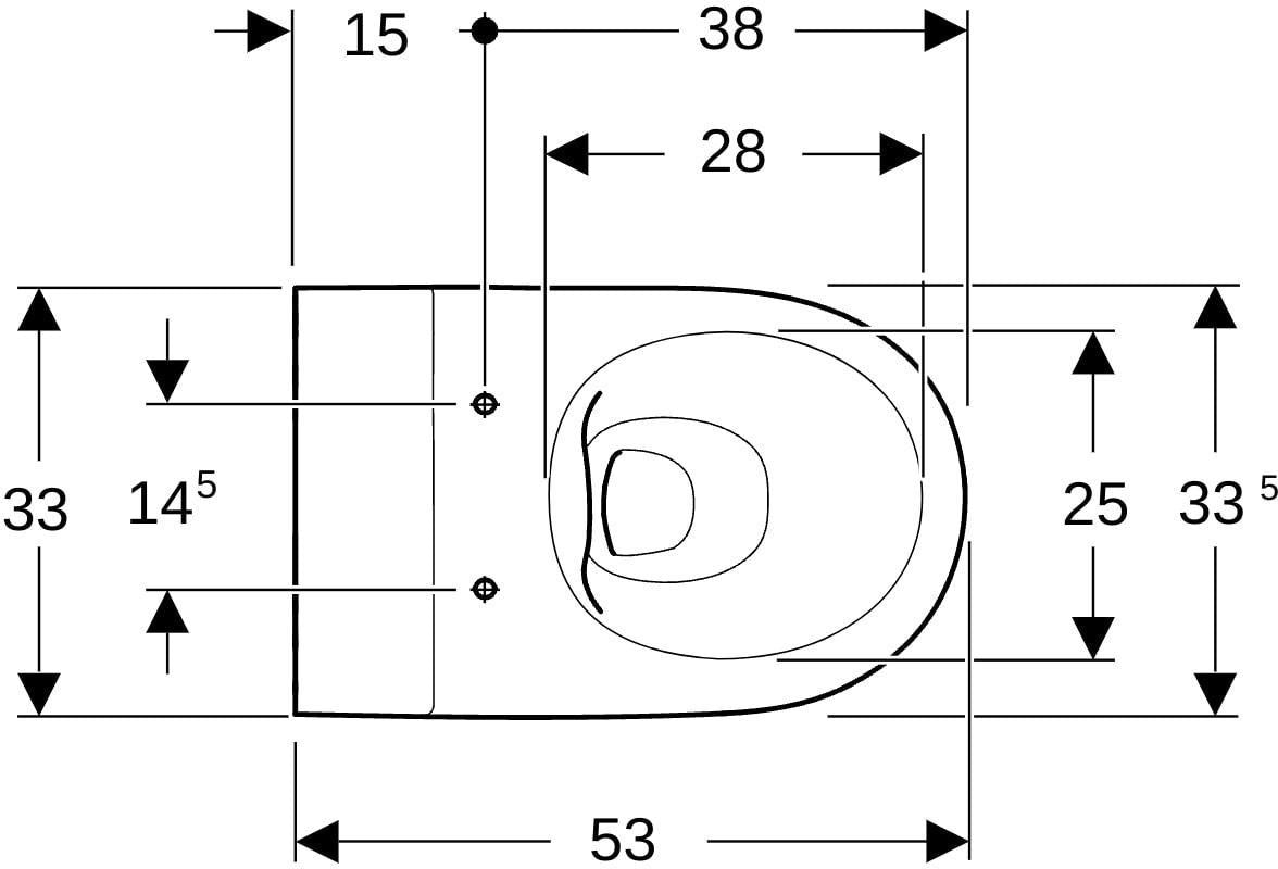 Geberit Bambini Wand-WC für Kinder – Rimfree Tiefspüler, H 35 cm, weiß